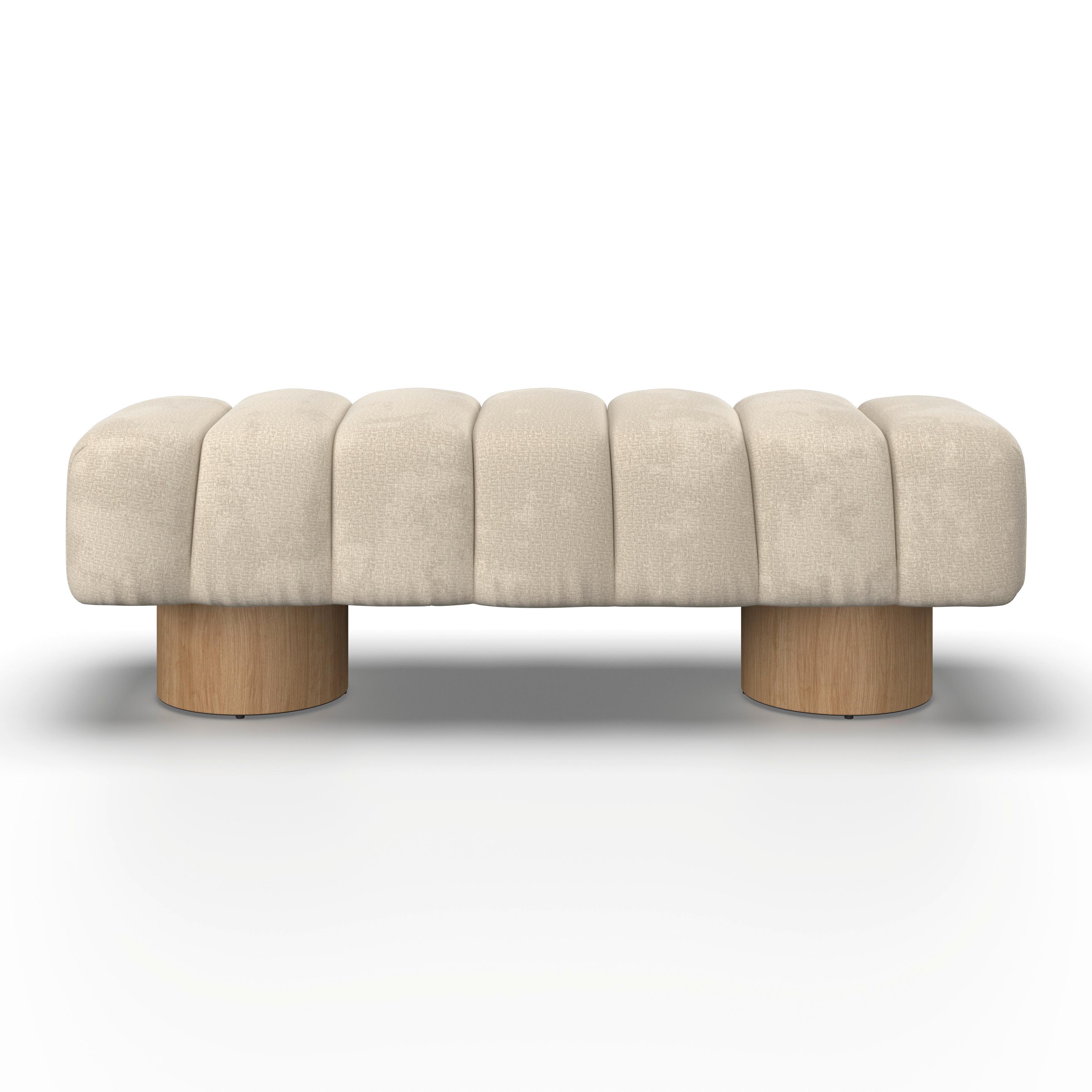 SITTBÄNK ALINA - cremefärgad/naturfärgad, Modern, trämaterial/trä (140/45/45cm) - Bessagi Home