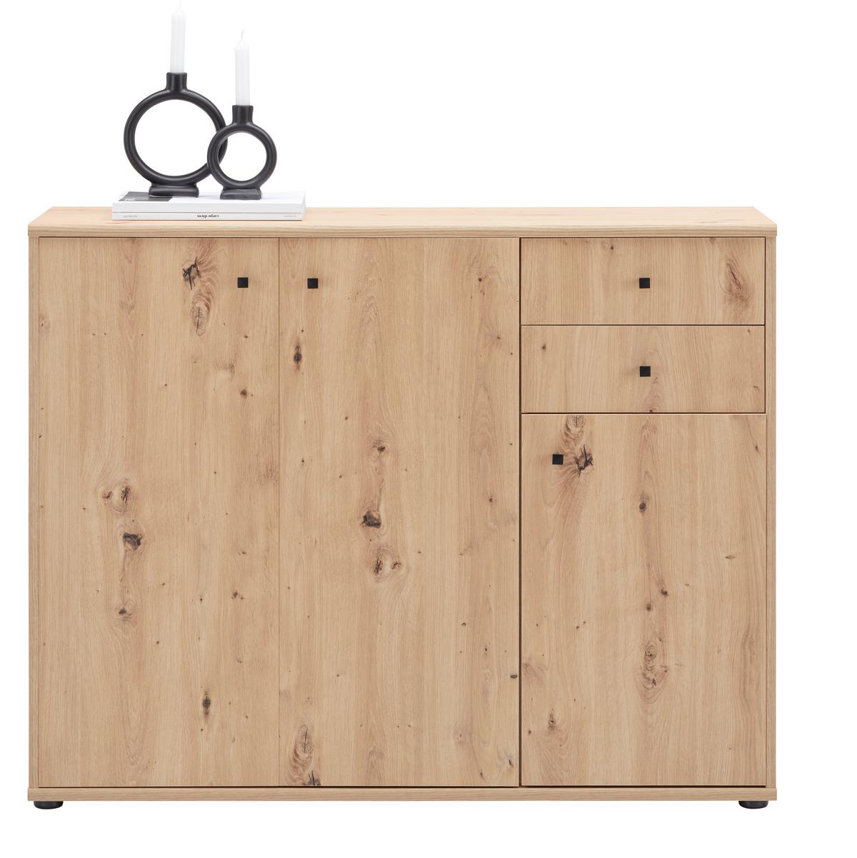 Comodă cu uși TEMPRA 2 - stejar Artisan, Konventionell, material pe bază de lemn (108,8/85,5/34,8cm) - Based