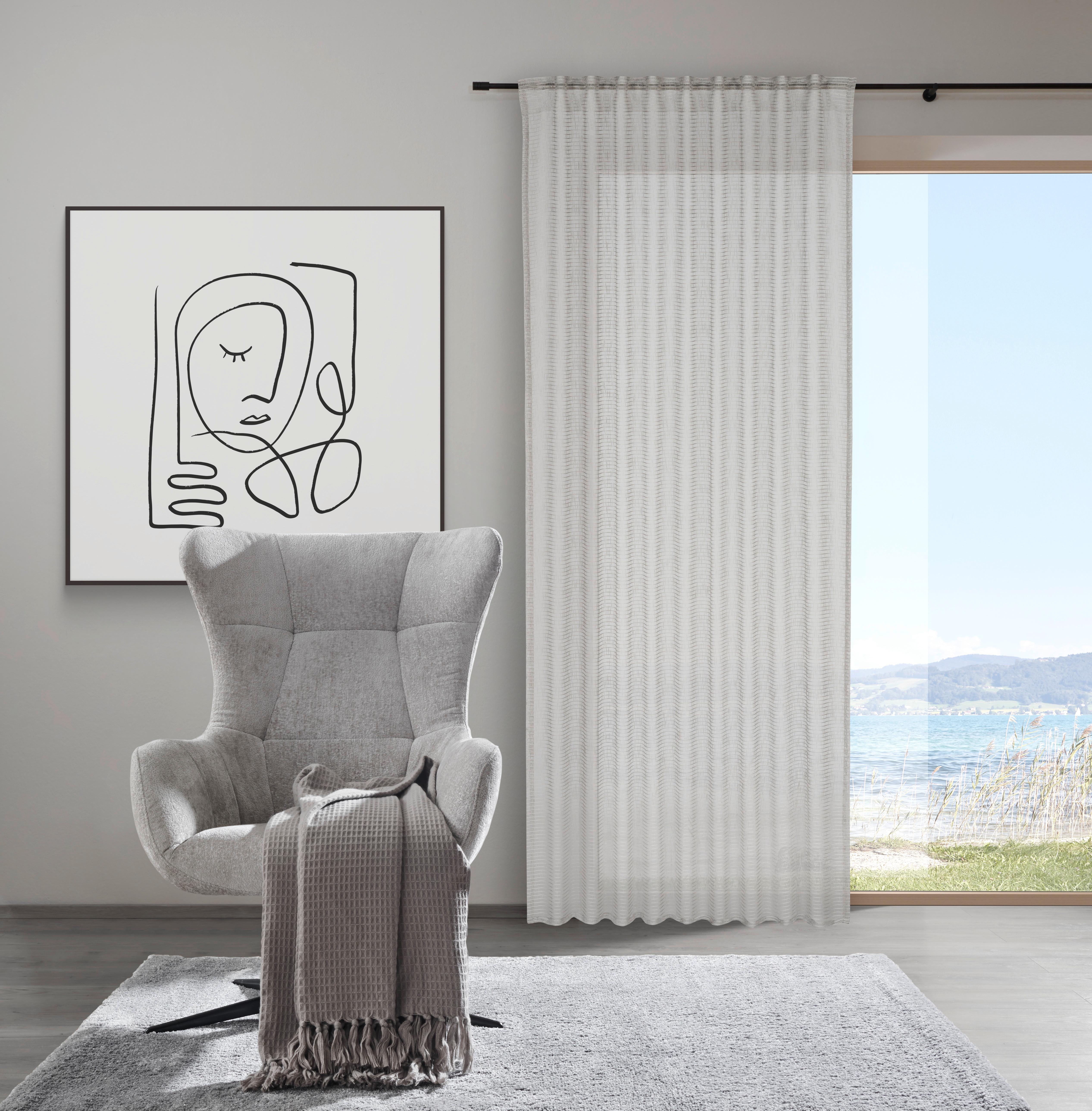 GARDINLÄNGD LUKA - grå, Klassisk, textil (135/245cm) - Premium Living