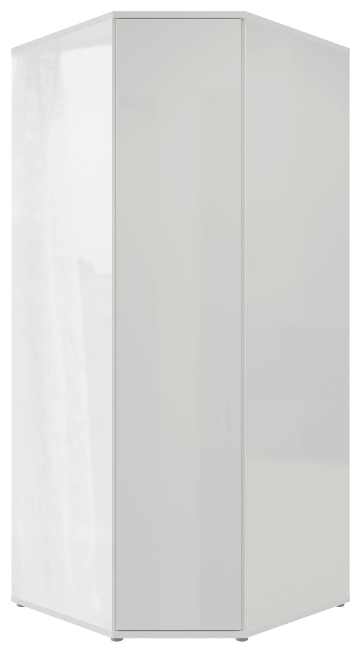 Kotna Omara Za Oblačila Alice, Bela - bela/visoki sijaj, Trend, leseni material (92/214/92cm) - Carryhome
