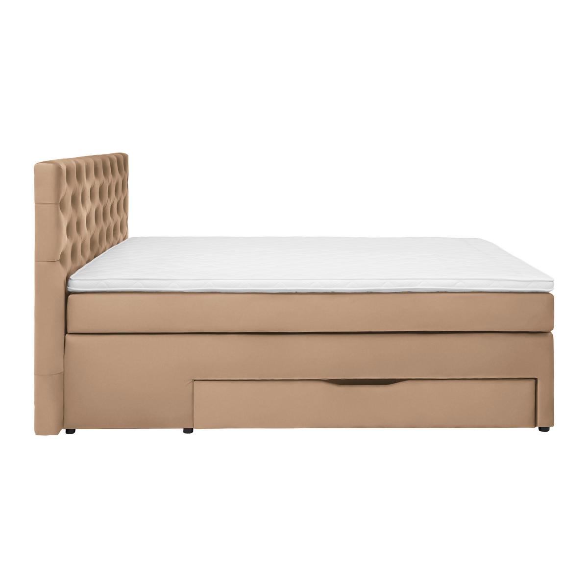 Boxspringbett Chester Terracotta ca. 160x200cm - Terracotta/Schwarz, Holzwerkstoff/Kunststoff (160/200cm) - Mömax