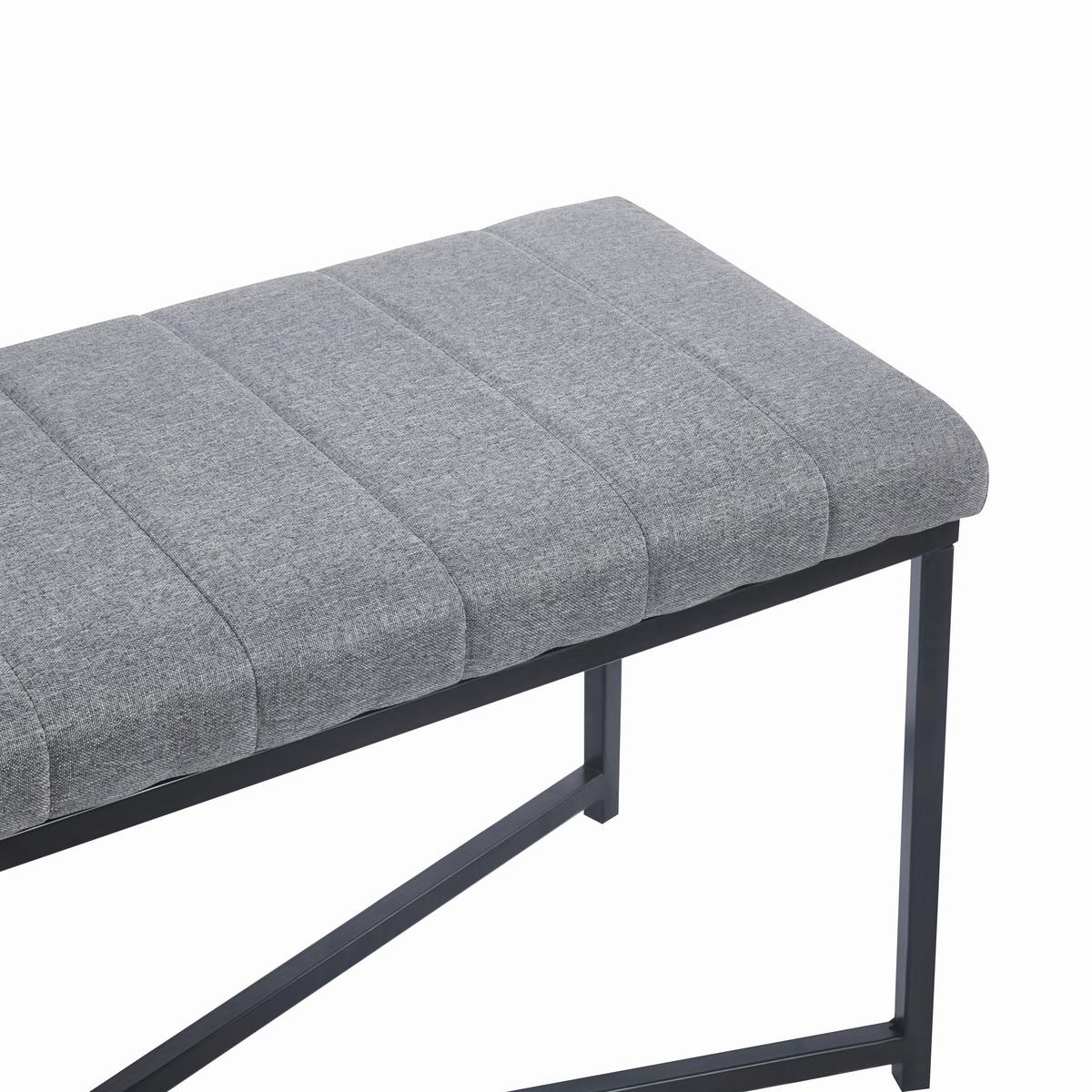 Bettbank Puerto Grau/Schwarz - Schwarz/Grau, KONVENTIONELL, Textil/Metall (118/47/38cm) - Mömax