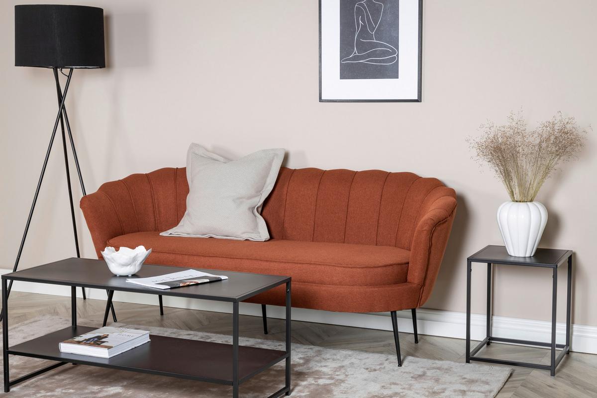 Sofa Calais ca. 180 cm Rostfarben - Rostfarben/Schwarz, Design, Textil/Metall (180/78.5/78cm) - Livetastic
