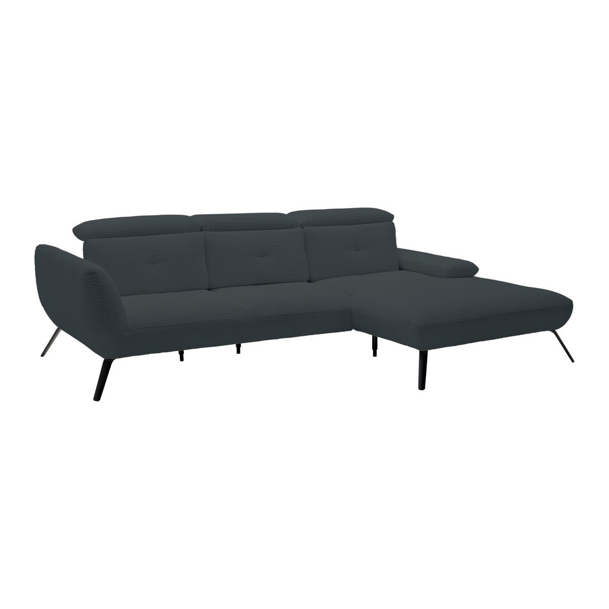 Wohnlandschaft Seattle Schwarz - Schwarz/Weiß, MODERN, Holzwerkstoff/Textil (301/196cm) - Premium Living