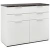 COMMODE MUNDI - blanc haute brillance/blanc, MODERN, matériau en bois/métal (119/102/50cm) - Premium Living