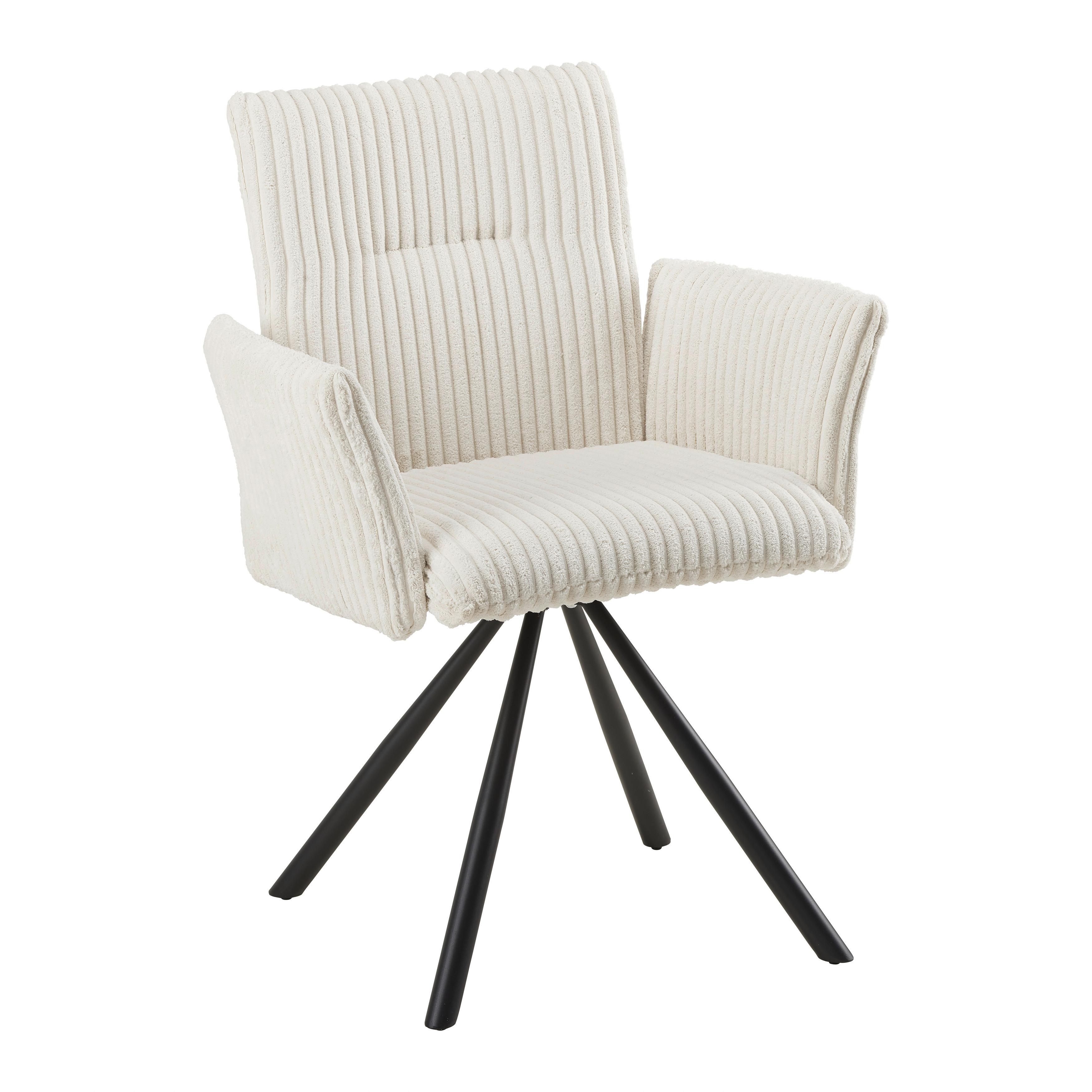 STOL MED ARMSTÖD JADE - beige/svart, Modern, metall/trä (64/87/63cm) - Bessagi Home