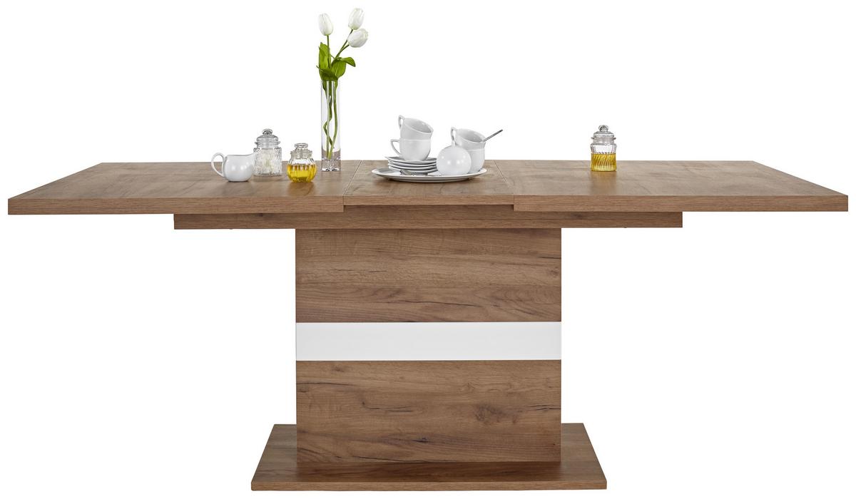 Raztegljiva Miza Avensis, Barva Hrasta, 160-200 X 90 Cm - barve hrasta/bela, Moderno, leseni material (160/76/90cm) - Mömax
