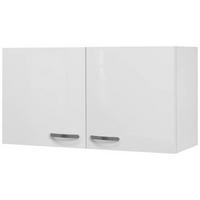 Kuhinjska Zgornja Omarica Alba, Bela, Š. 100 Cm - barve nerjavečega jekla/bela, Moderno, kovina/leseni material (100/54,8/32cm) - FlexWell