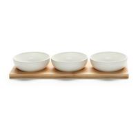 Dipschalenset Tapas Weiß, 4-teilig - Weiß, MODERN, Holz/Keramik (31/11/4cm) - Mömax