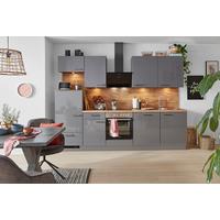 Küchenblock ohne Geräte Flash Schiefergrau - Rotbraun/Grau Hochglanz, MODERN, Holzwerkstoff/Metall (290cm) - Nobilia