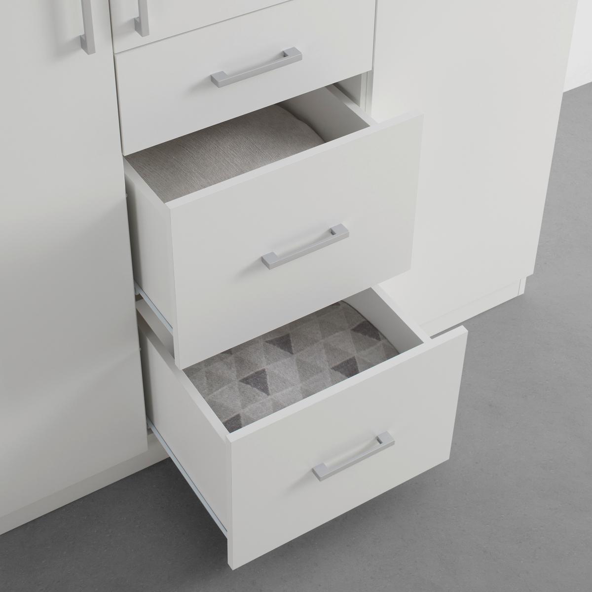 Dulap cu uși rotative Lasse 3T pe ALB cca 135x197x55cm - alb, Konventionell, lemn (135/197/55cm) - Mömax