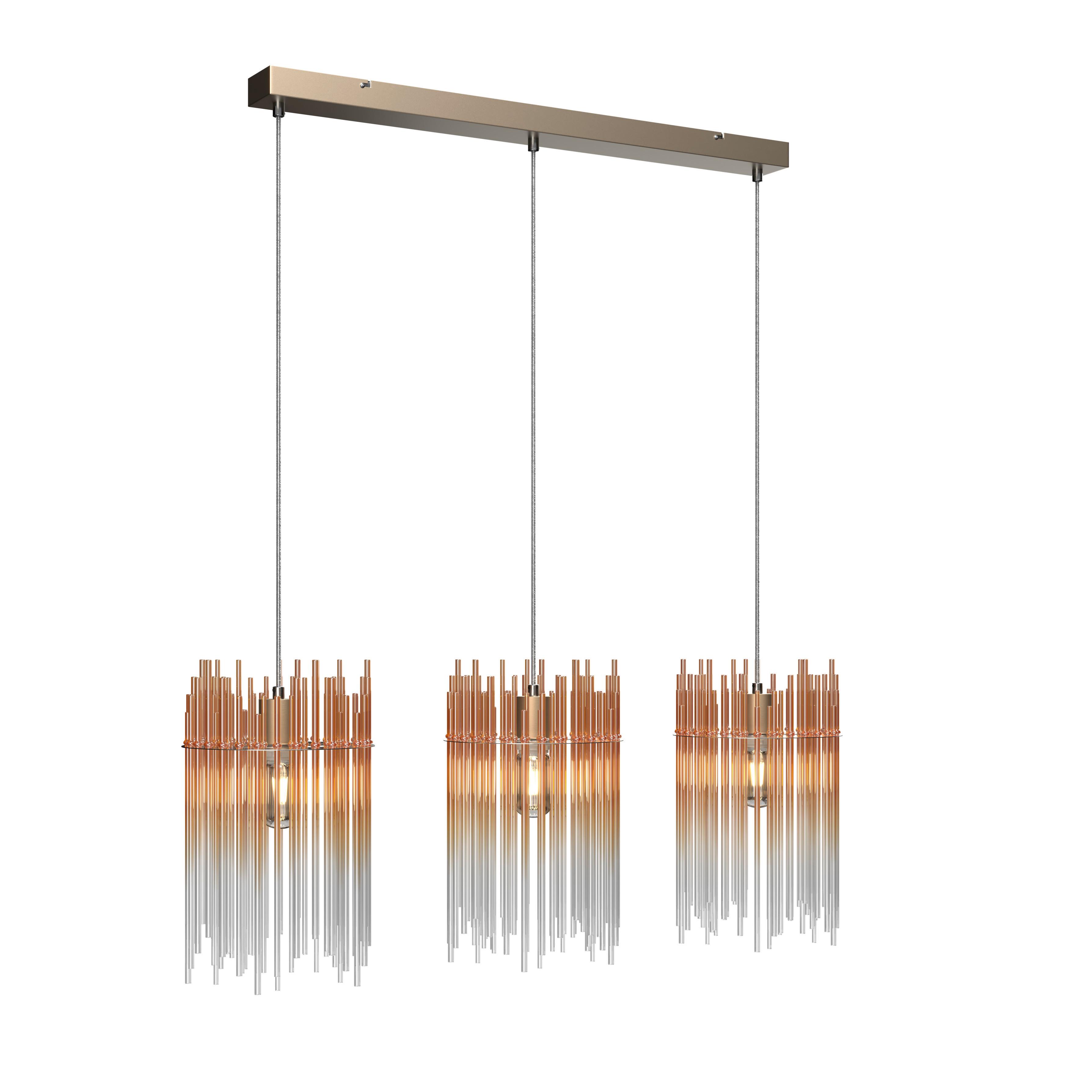 HÄNGLAMPA STAB - bärnstensfärgad/champagne, Modern, metall/glas (81/20/150cm)