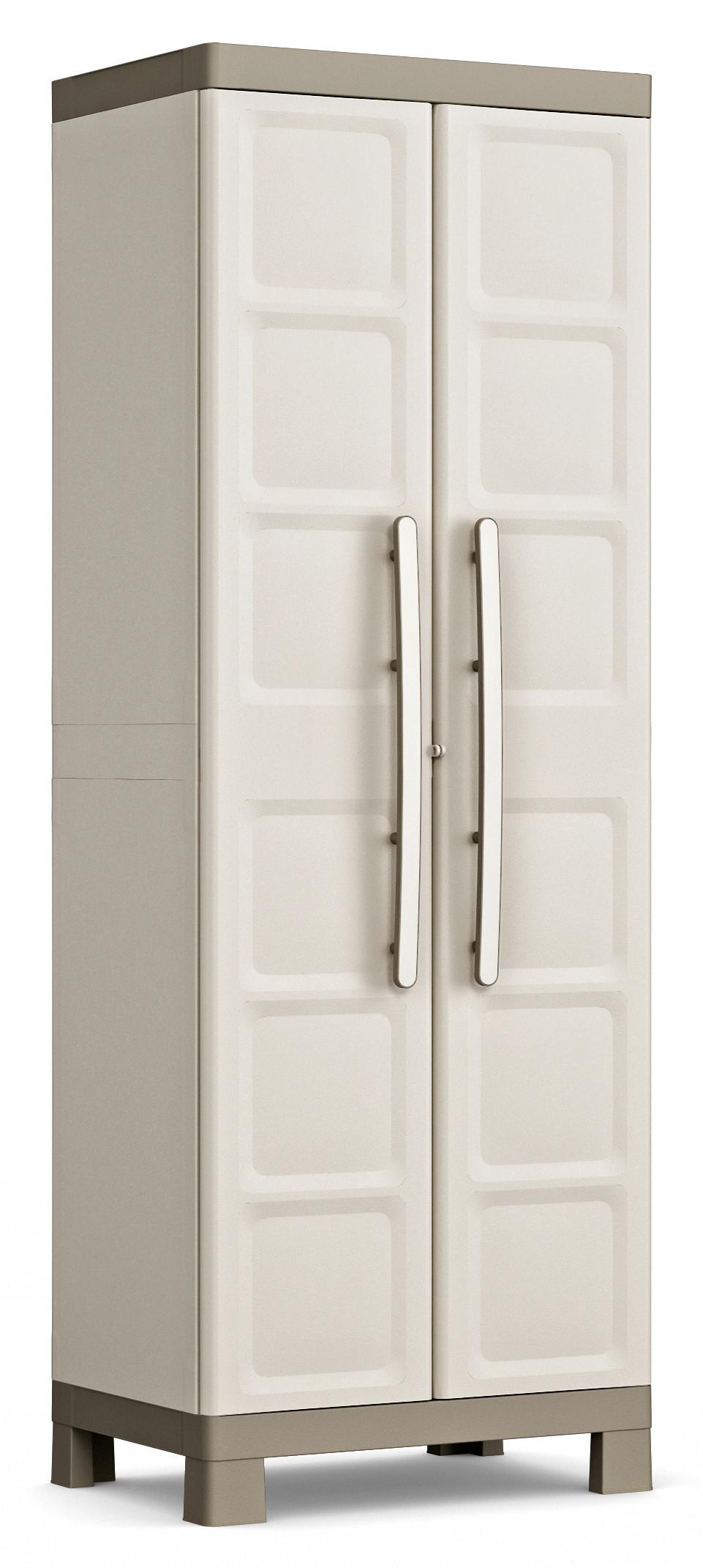 Tárolószekrény Keter Excellence 241046 - világosszürke/homokszínű, műanyag (65/45/182cm) - Keter