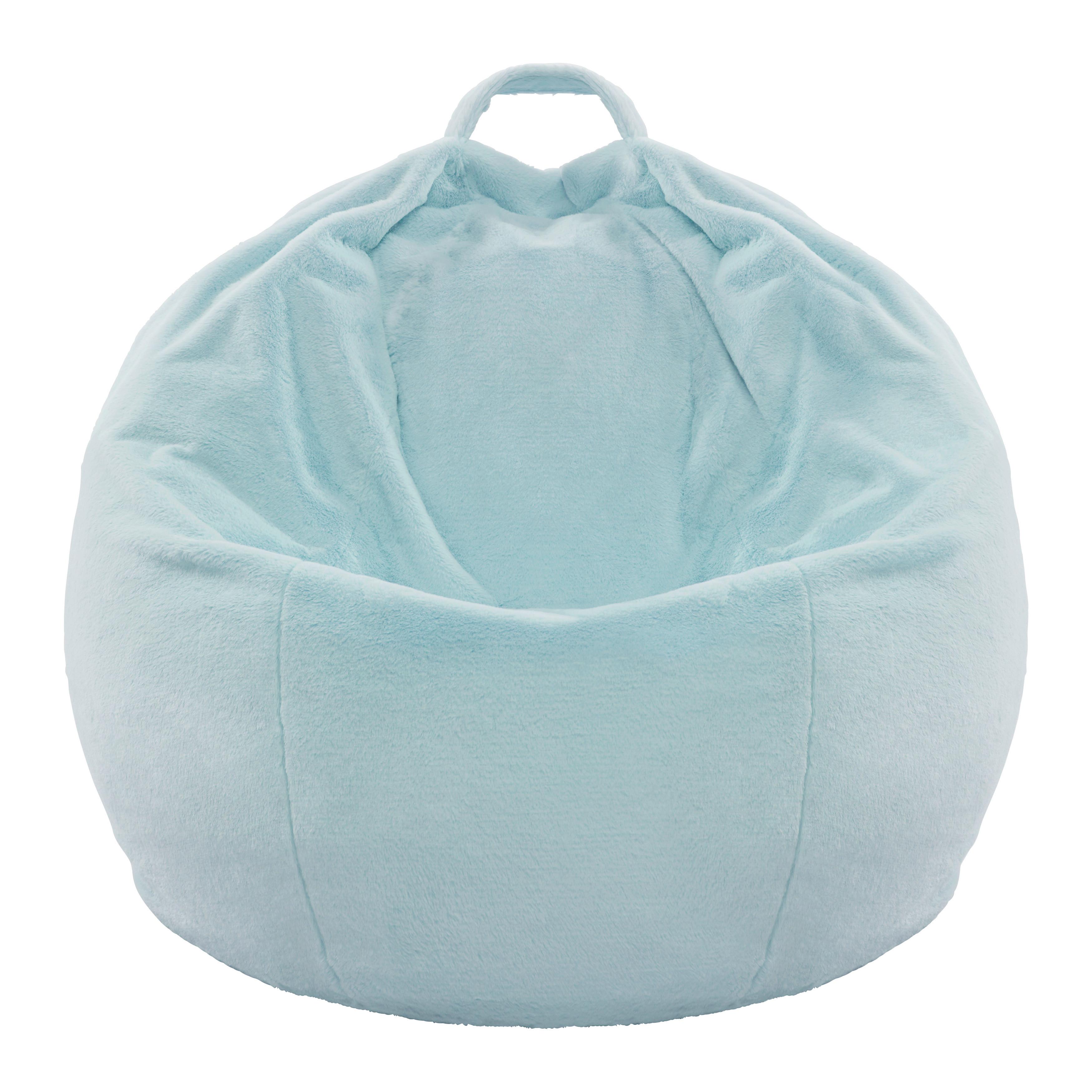 Sitzsack Mario Blau Samt - Blau, MODERN, Textil (64/114cm) - Bessagi Kids