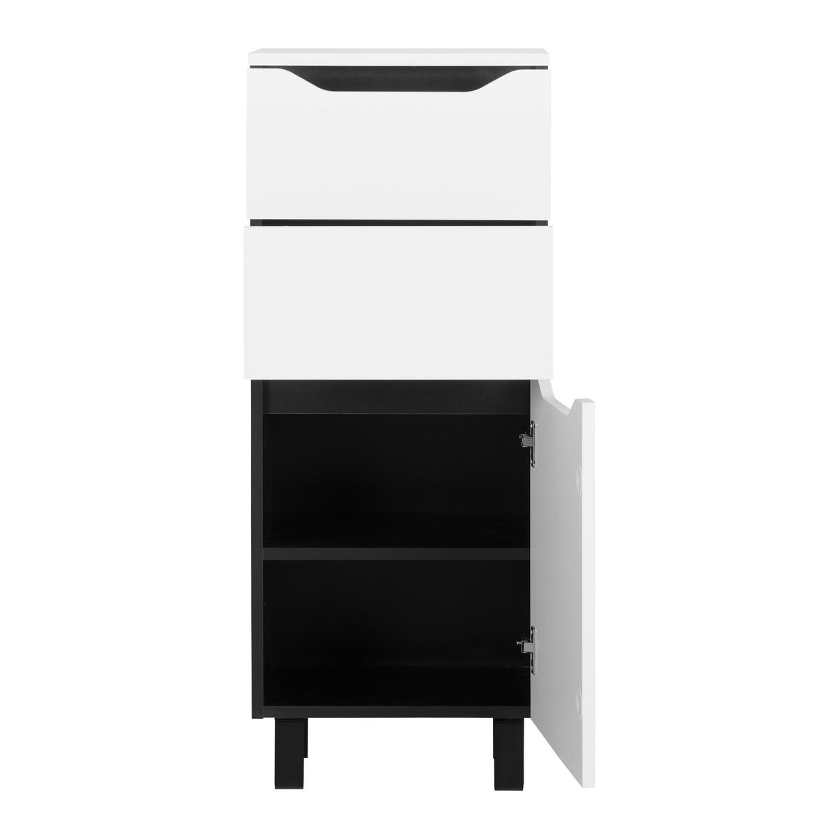 meuble bas in Schwarz/Weiß - noir/blanc, Modern, matériau de bois (40/100/30cm) - Mömax