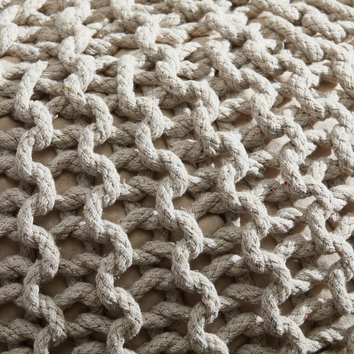 PUF BERGEN - kolor srebrny/szary, Trend, tkanina (55/55/35cm) - Linea Natura