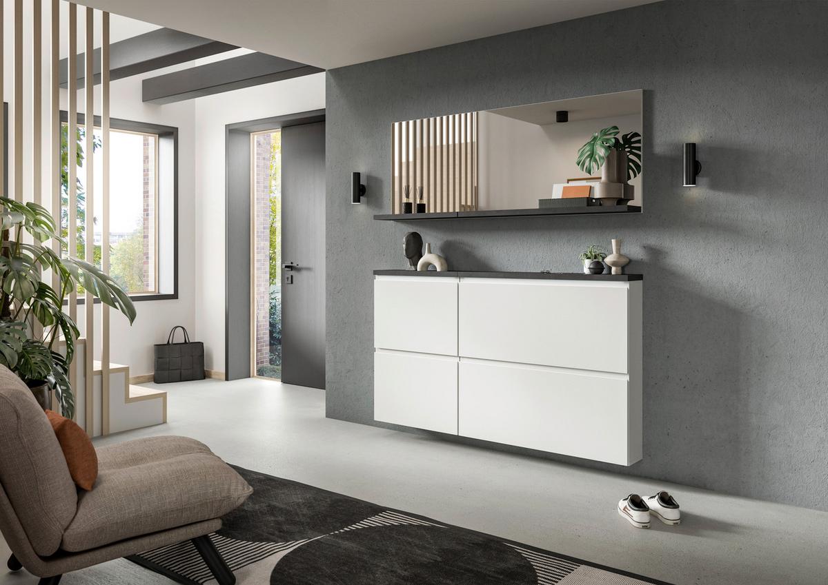 Stensko Ogledalo Shoelove - siva, Moderno (60/59/18cm)