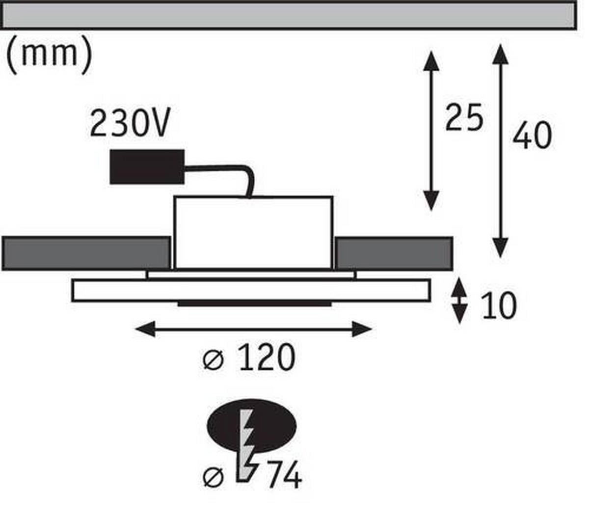 LED-Deckenleuchte EBL Whirl max. 5,5 Watt, 3-teilig - Basics, Metall (12cm) - Paulmann