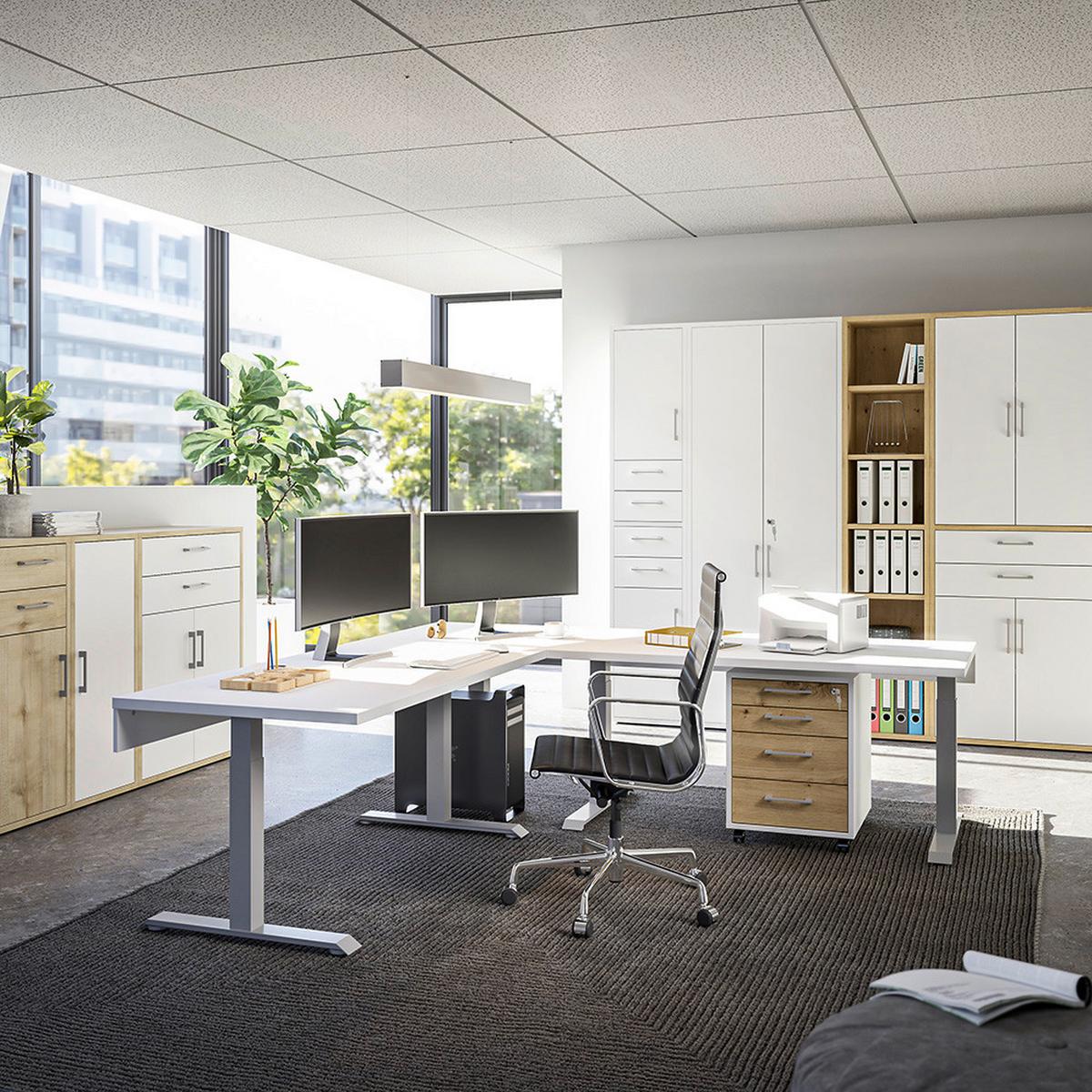 Schreibtischplatte Big Profi Office Weiss Ca. 120x80cm - Weiss, Modern, Holzwerkstoff (120/16/80cm) - Mömax