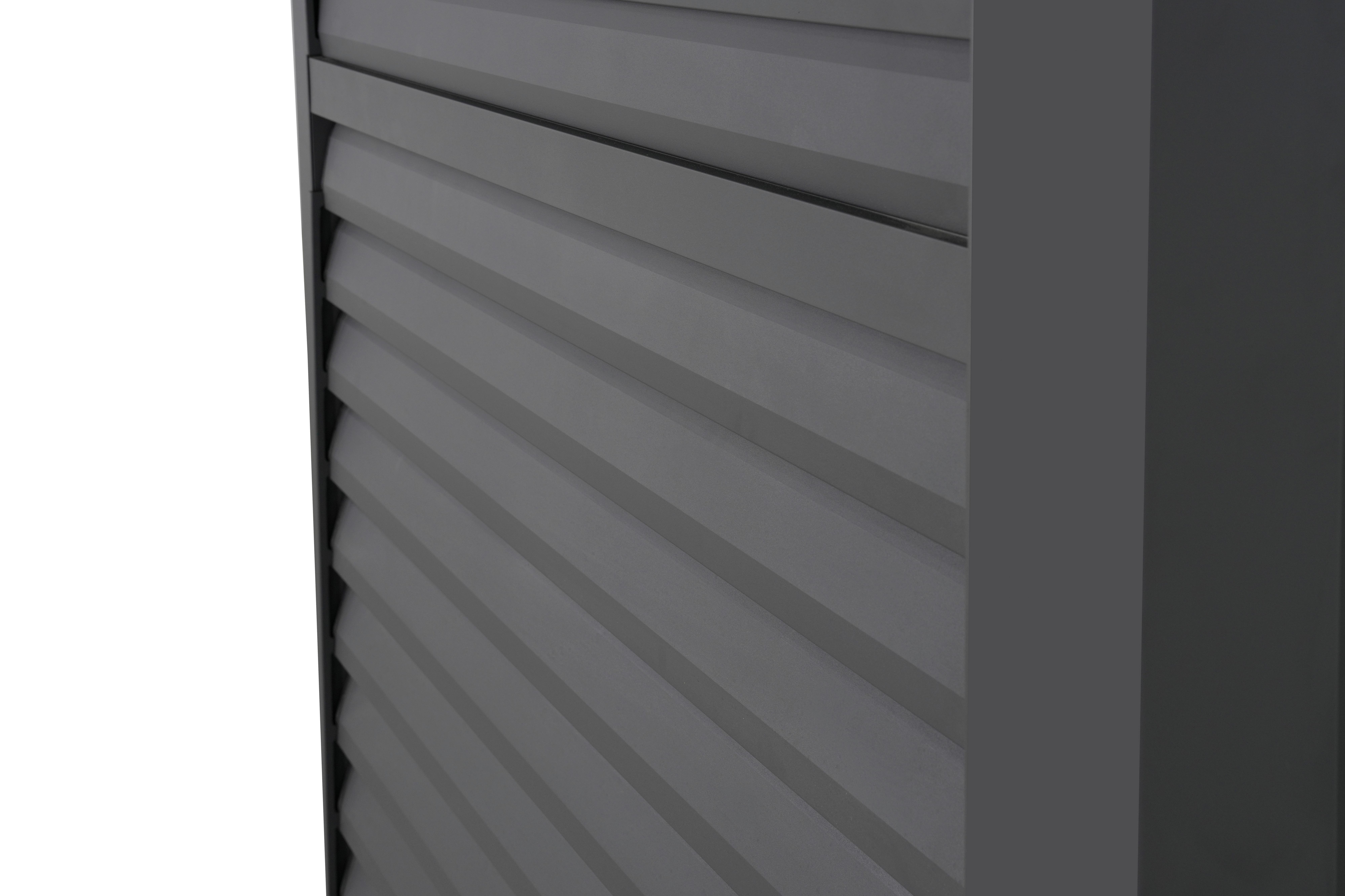 Pergola-Seitenteil Shutter Wall ca. 113x283 cm Alu Anthr. - Anthrazit, MODERN, Metall (113/240/10cm) - Gardenson