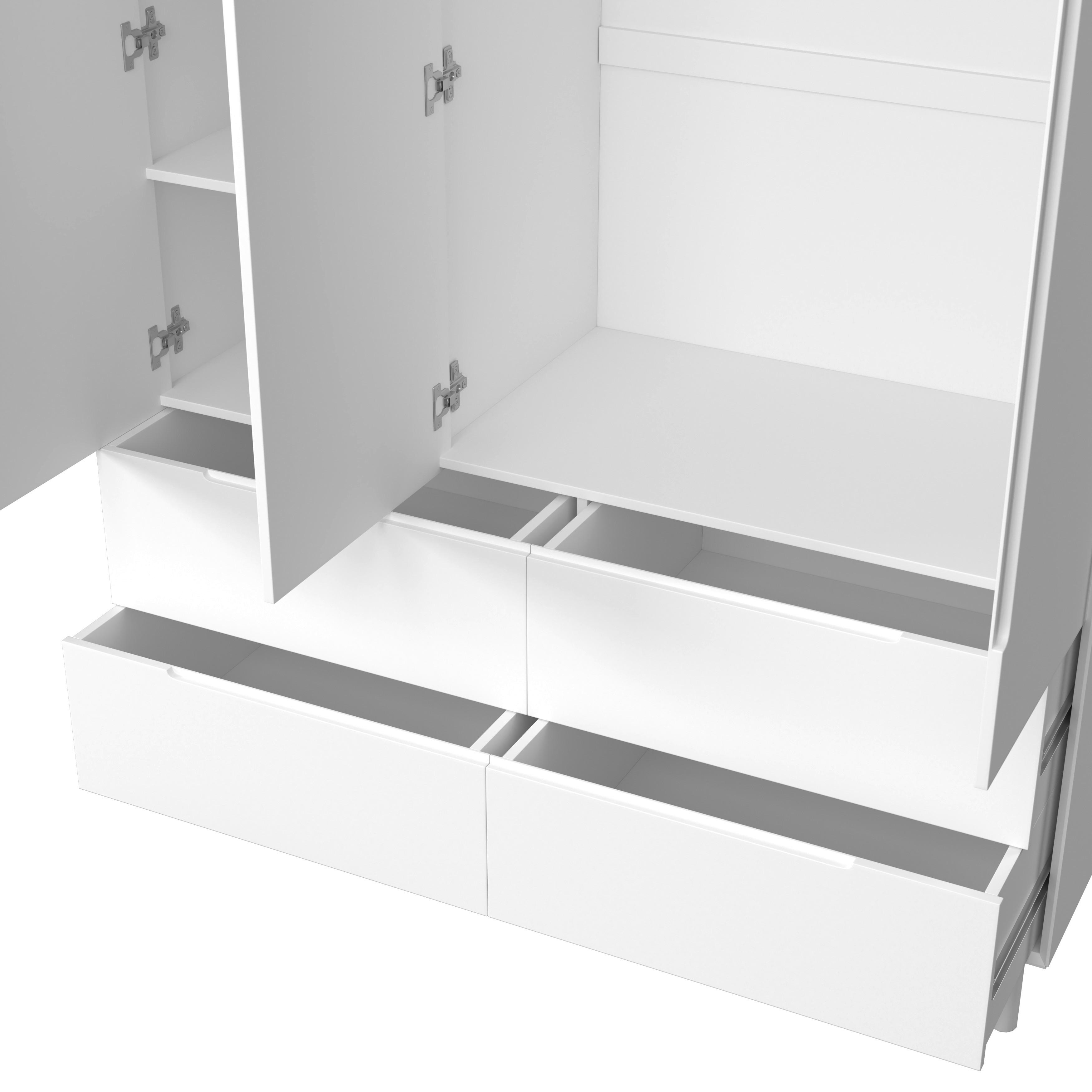 GARDEROB MARLO - vit, Modern, trämaterial/trä (148/223/60cm) - Bessagi Home