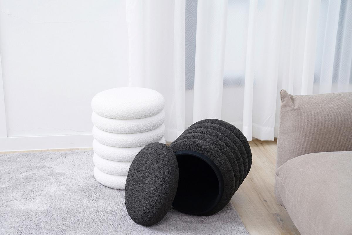 Tabure Bouclé, Bela - bela, Moderno, tekstil (38/45cm) - Livetastic