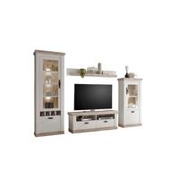 Wohnwand Florenz Pinienfarben/Braun, 4-teilig - Hellbraun/Eichefarben, Design, Holzwerkstoff/Metall (296/201/44cm) - MID.YOU