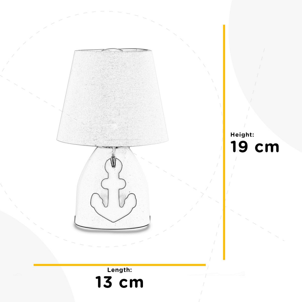 Kindertischleuchte Ancorina Blau/Weiß max. 6 Watt - Blau/Weiß, Design, Textil/Metall (13/19cm)
