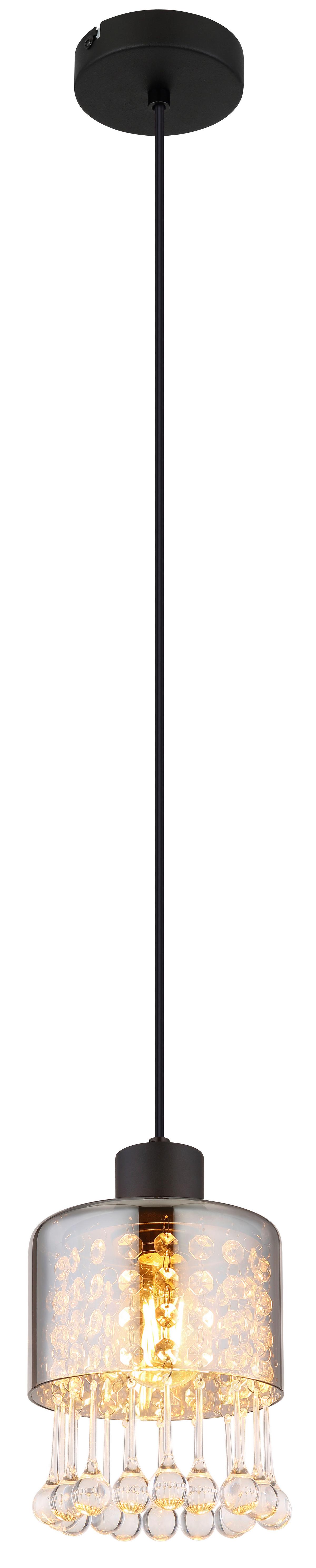 Svjetiljka Viseća 15884h - prozirno/crna, Konvencionalno, staklo/metal (15/120cm) - Globo