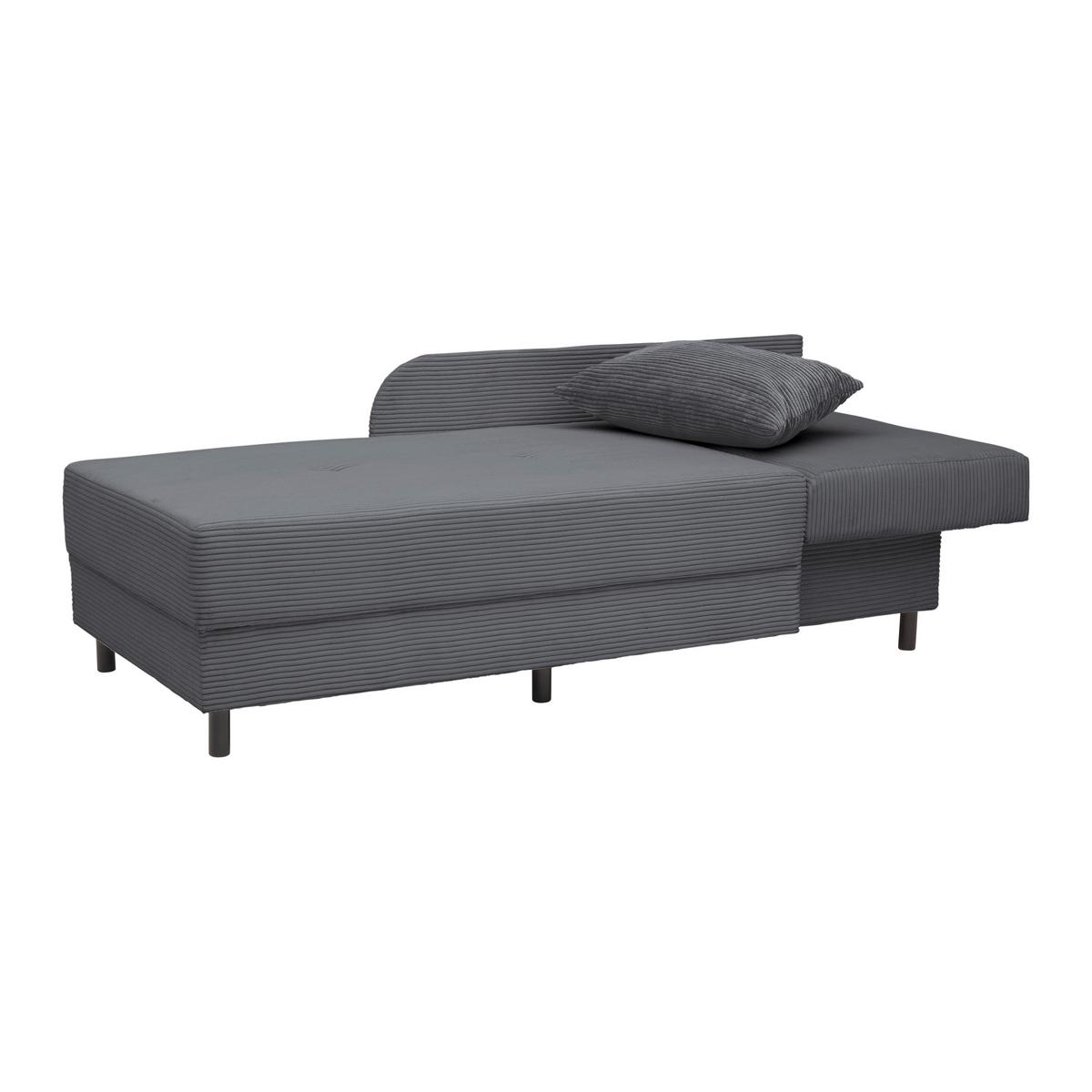 Liege Nova Dunkelgrau - Dunkelgrau/Schwarz, MODERN, Holz/Textil (145/62/85cm) - Mömax