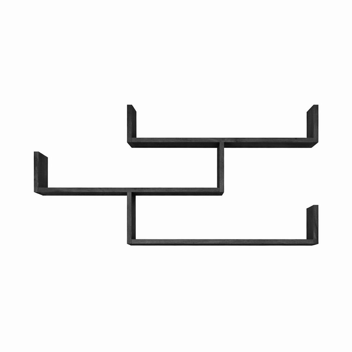 Stenski Regal Trio, Črna - črna, Basics, leseni material (119,1/55/18cm) - P & B