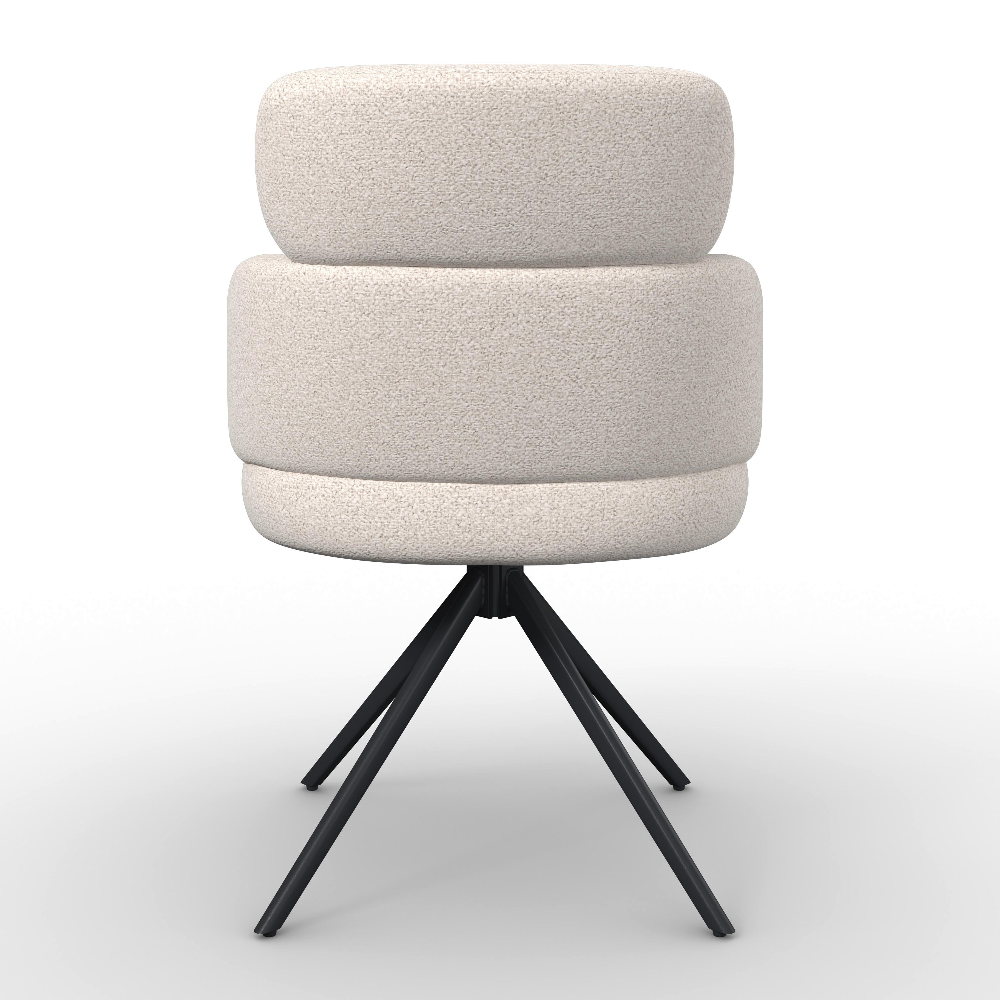 STOL MED ARMSTÖD KARO - svart/cremefärgad, Modern, metall/textil (58/88/65cm) - Bessagi Home
