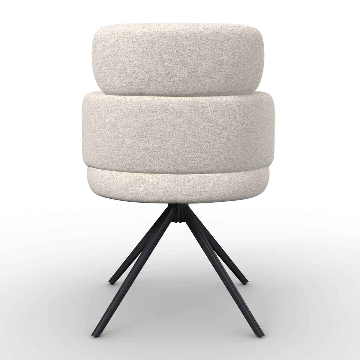 Karosszék Forgatható Karo - krémszínű/fekete, Modern, textil/fém (58/88/65cm) - Bessagi Home