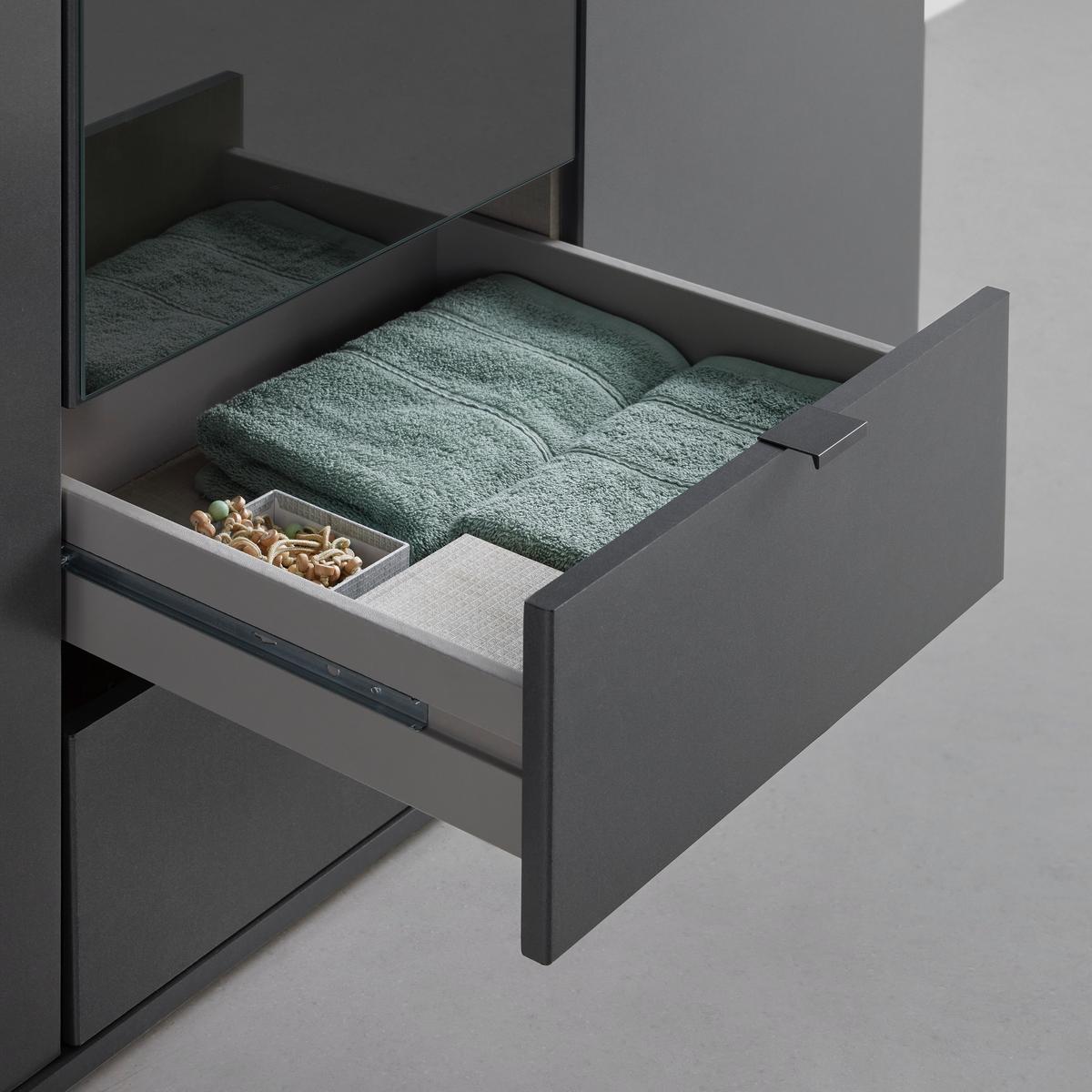 Drehtürenschrank Avila Grau - Grau, Konventionell, Glas/Holzwerkstoff (136/194/53cm) - Mömax