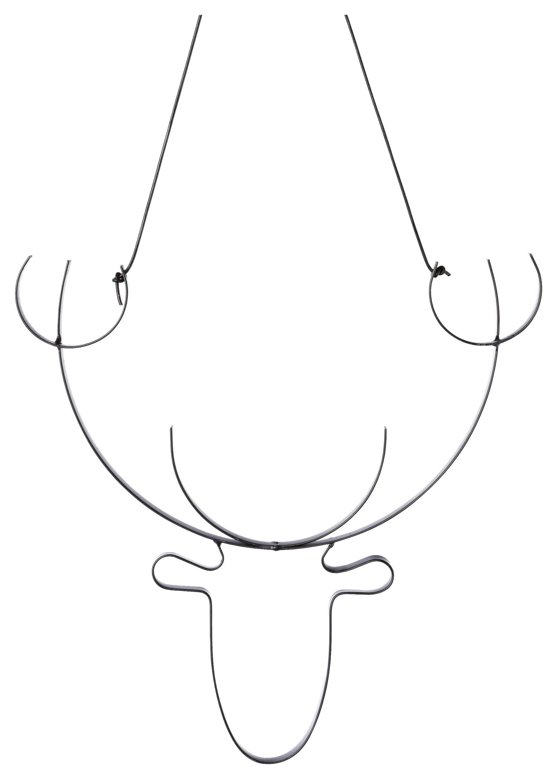 Dekohänger Hirsch Schwarz - Schwarz, MODERN, Metall (30cm) - Modern Living