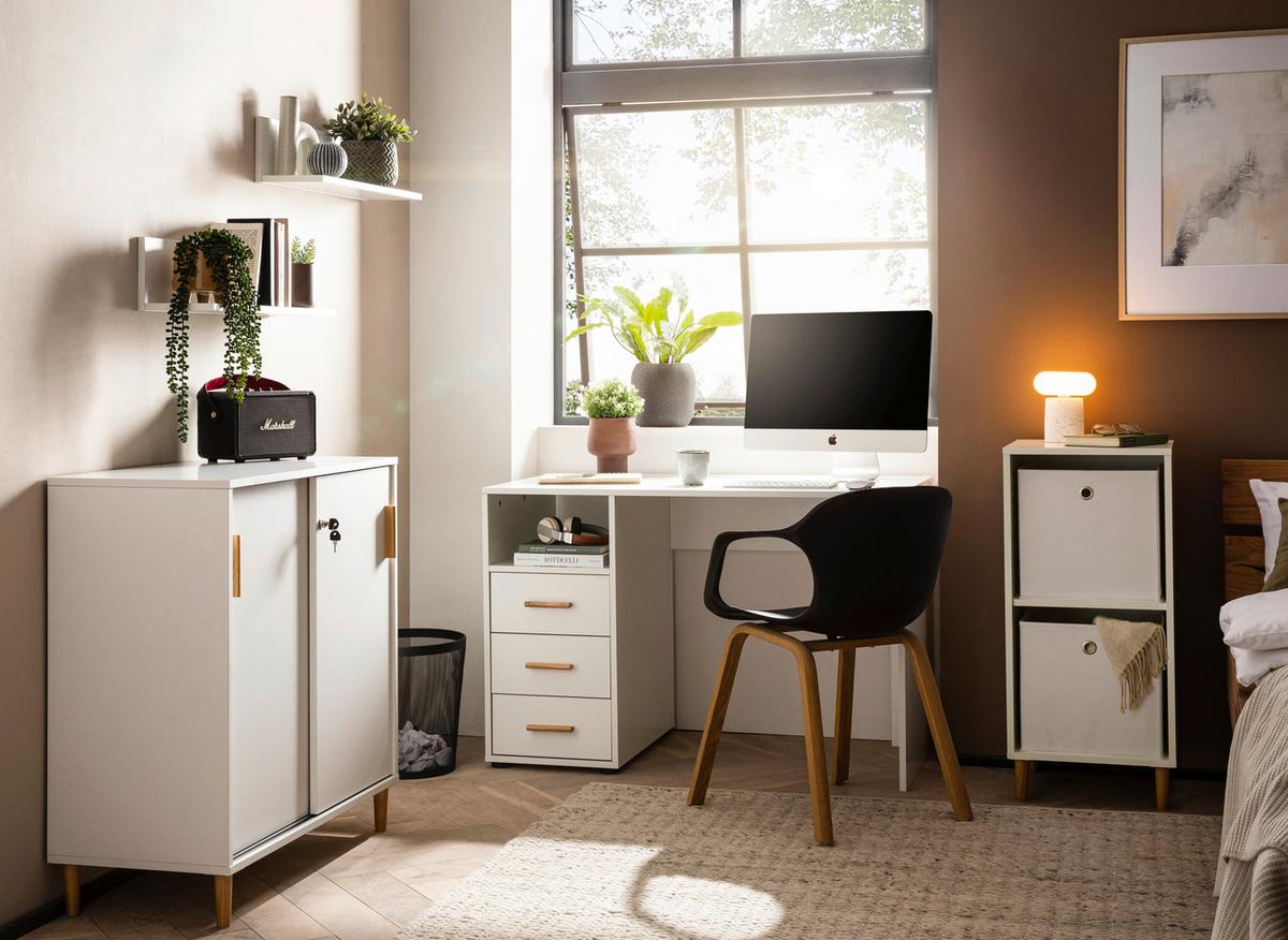 Schreibtisch Torge Weiß - Weiß, MODERN, Holz/Holzwerkstoff (109/58/74cm) - Livetastic