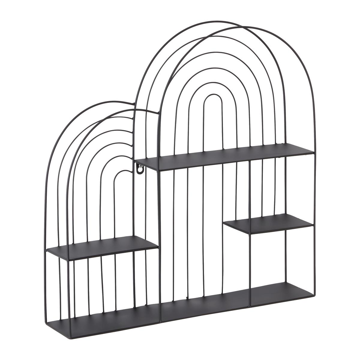 Etajeră de perete IVY - negru, Modern, metal (54/55/11cm) - Modern Living