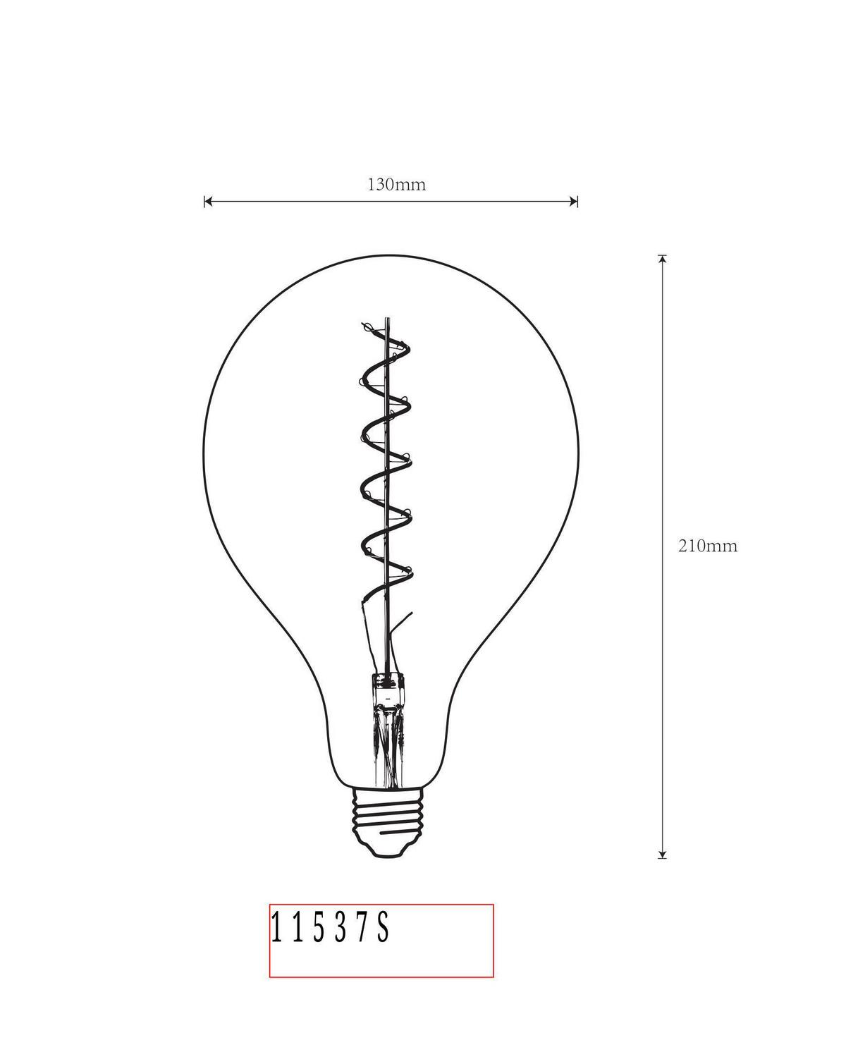 Led Žarulja 11537s - siva/boje mjeda, Design, staklo/metal (13/21cm) - Globo