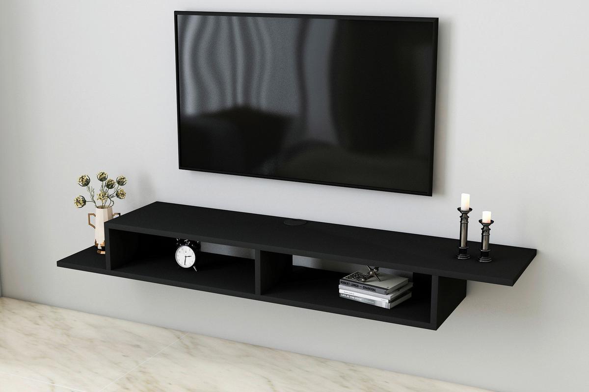 WANDBOARD ARTEMIS TV-WANDREGAL - Schwarz, Design, Holzwerkstoff (149/16,4/29,6cm) - Livetastic