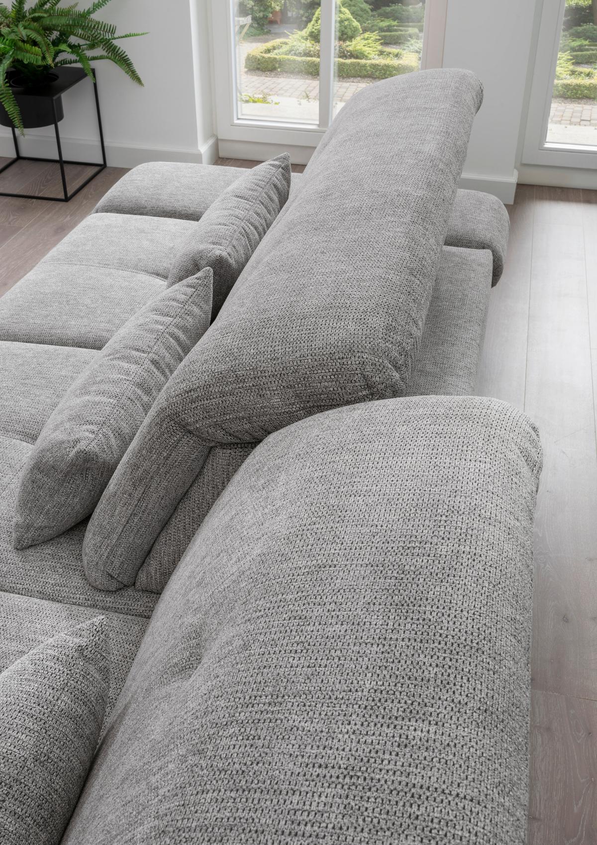 Wohnlandschaft Dalida Silberfarben Chenille - Chromfarben/Silberfarben, Design, Textil/Metall (300/196cm) - Livetastic