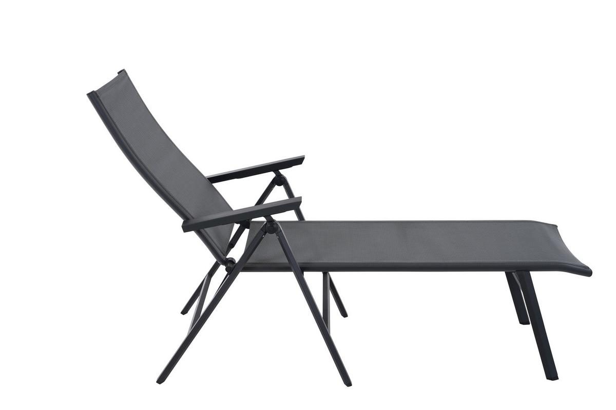 Gartenliege Tauro Anthrazit - Anthrazit, Basics, Kunststoff/Metall (63/99,5/182,5cm) - Siena Garden