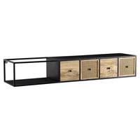 Nizka Omarica Wohnling - črna/rjava, Moderno, kovina/les (150/25/35cm) - MID.YOU