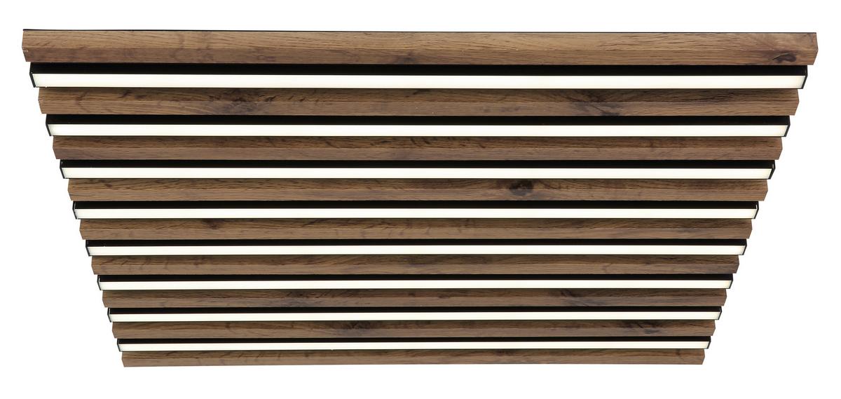Led-deckenleuchte 67347d3cct Hayden - Weiss/Dunkelbraun, Natur, Holzwerkstoff/Kunststoff (60/60/6cm) - Globo