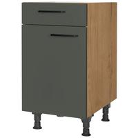 Schubkastenunterschrank Easytouch Grün - Eichefarben/Schwarz, MODERN, Holzwerkstoff/Metall (45/87/56cm) - Nobilia