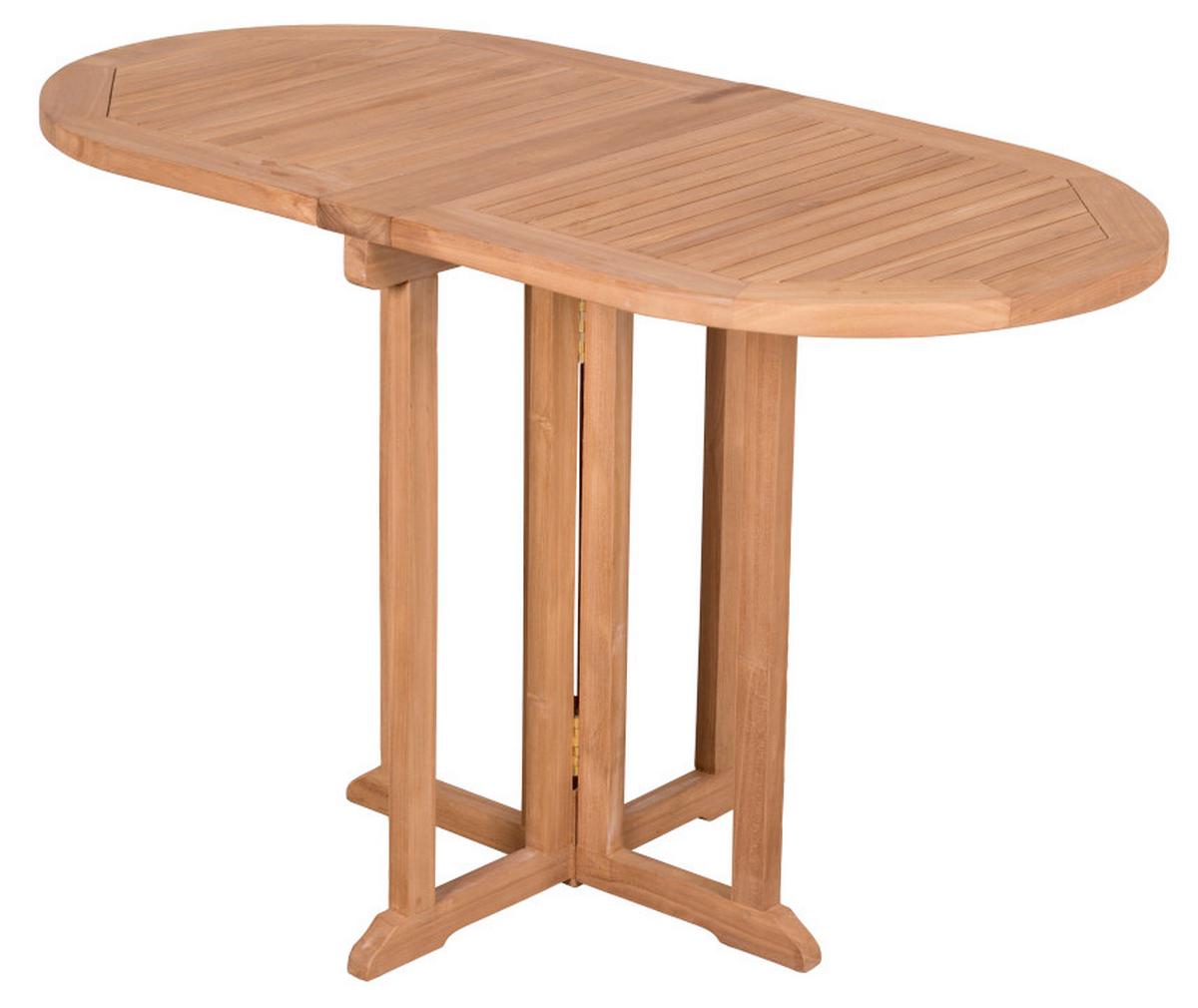 Balkontisch Woodie Teak - Basics, Holz (120/60/75cm) - Gardenson