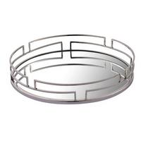 TACA DO SERWOWANIA 524935-2 - kolor niklowy/kolor chromowy, Lifestyle, metal/szkło (40,5cm) - Ambia Home