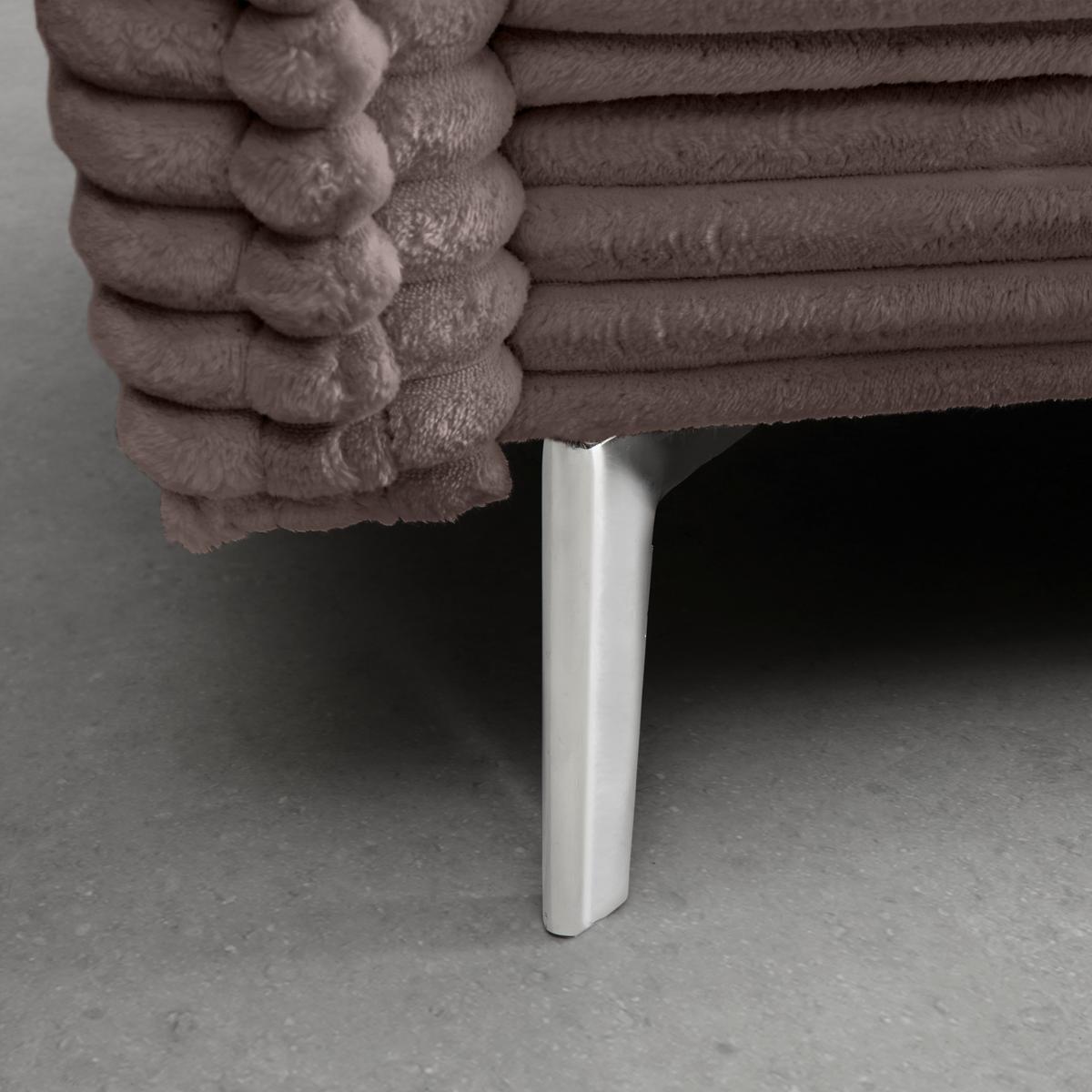 Mega Sofa Kiss - tamno smeđa/boje kroma, Moderno, drvo/metal (241/90/117cm) - Mömax