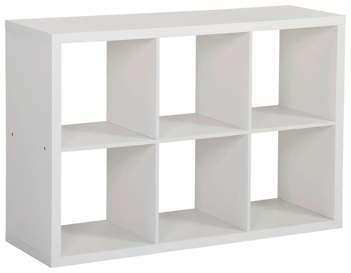 Regal Samy 2, Bela - bela, Moderno, leseni material (112/76/37cm)