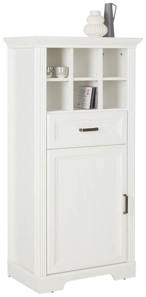 highboard in Weiss - couleur de pin, Romantik / Landhaus, métal/matériau de bois (66/136/42cm) - Zandiara