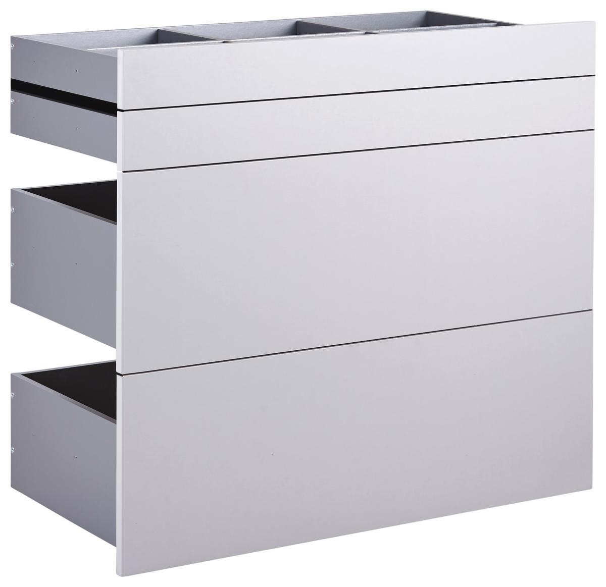 Schubladenset Unit in Hellgrau - Modern, Holzwerkstoff (91/83/47cm) - Based